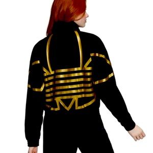 Adidas Large Gold Logo Track Bomber Jacket L NWT 90s Classic Trefoil